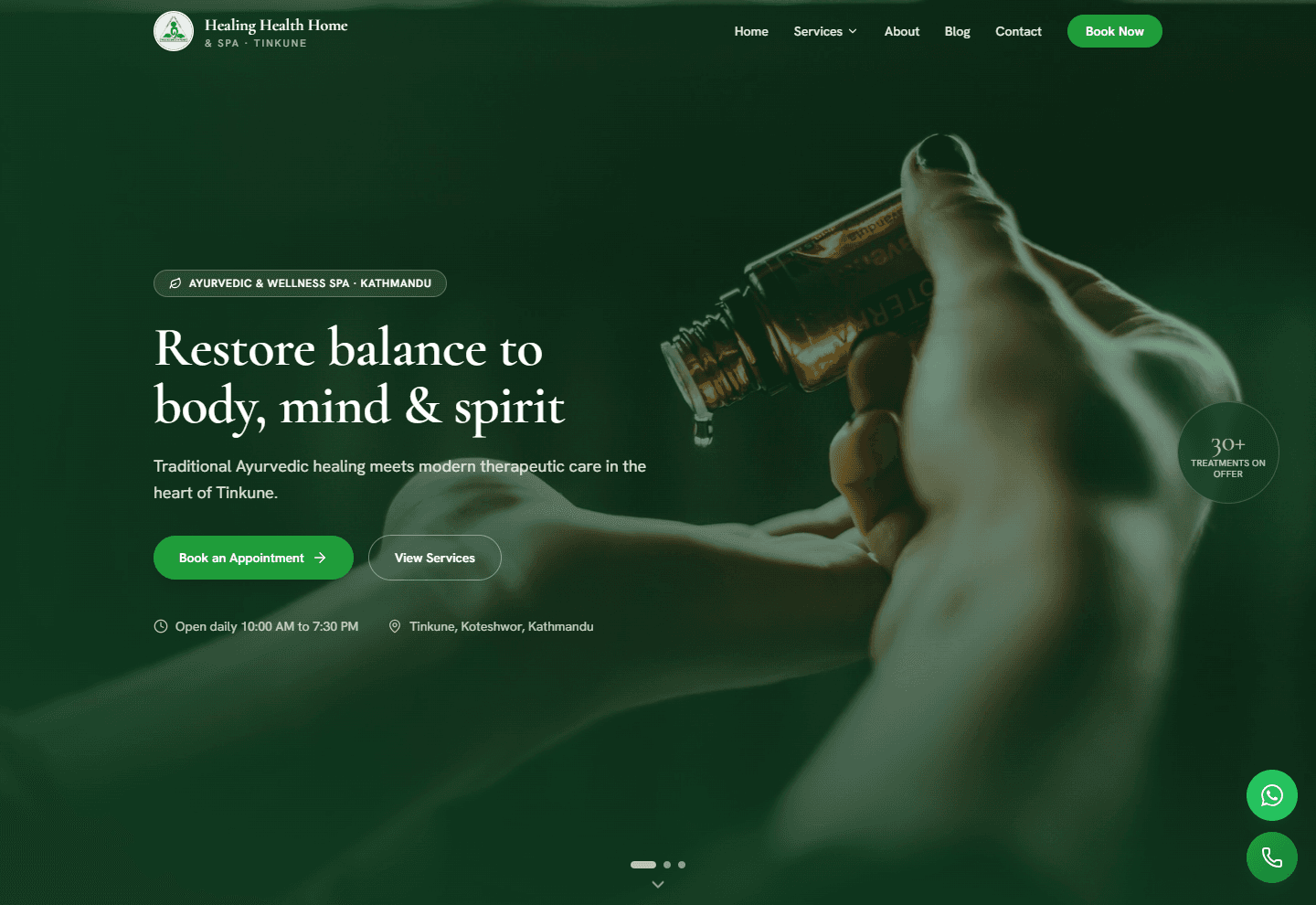 Healing Health Home & Spa, a website built by Digipahad