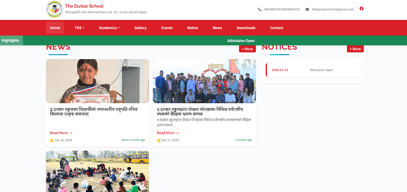 The Durbar School, built by Digipahad